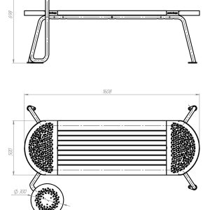 ספסל Tubes שולחן יחיד 8016002